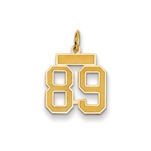 14k Yellow Gold, Jersey Collection, Small Number 89 Pendant